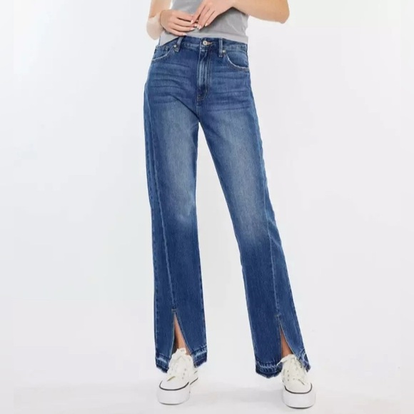 Kancan Medora Straight Leg Front Split Jeans - Picture 1 of 16